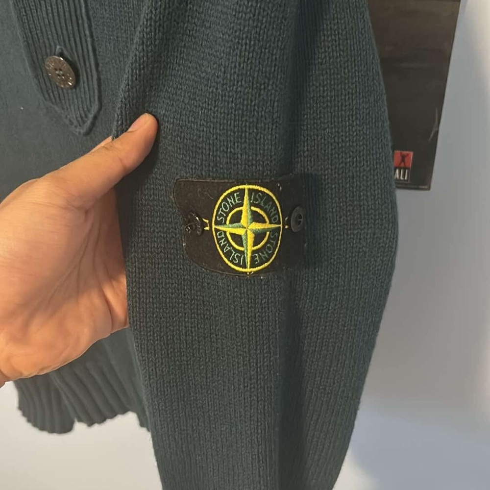 Stone Island Green Cardigan Sweater